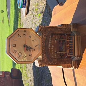 Vintage Motion Lamp Fireplace Clock